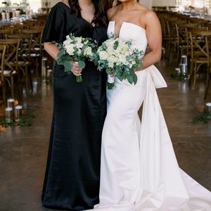Black Satin Revelry Bridesmaid Gown Size 18